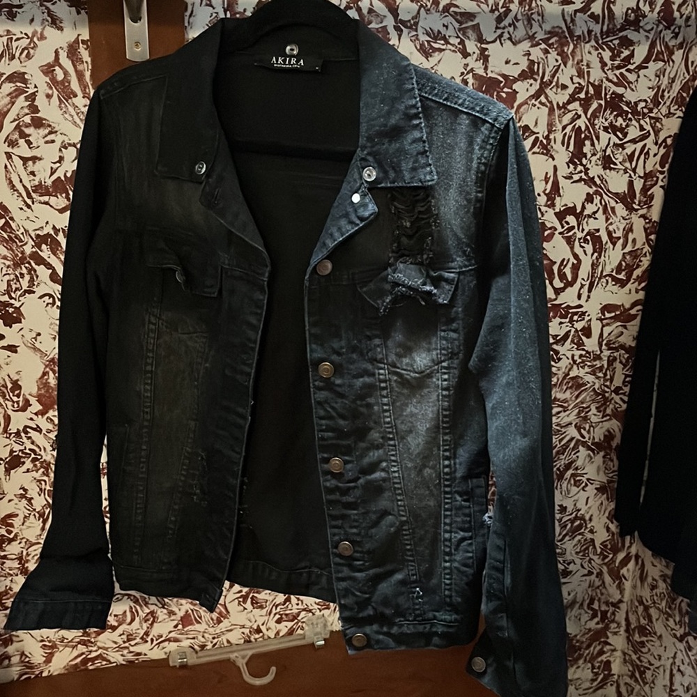 distressed denim jacket
